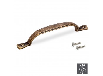Emuca Tiradores para mueble, intereje 96 mm, Zamak, Bronce, 20 ud.