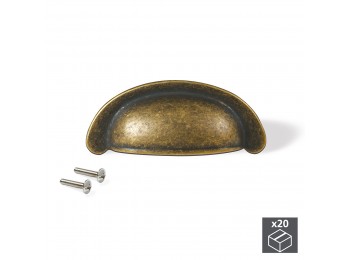 Emuca Tiradores para mueble, intereje 64 mm, Zamak, Bronce, 20 ud.