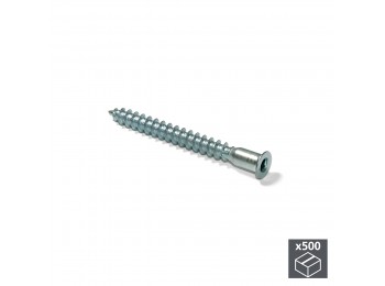 Emuca Tornillo autorroscante, cabeza plana Allen, D. 5 mm, 50 mm, Acero, Cincado, 500 ud.