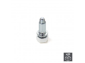 Emuca Pie nivelador para mueble, base hexagonal, M6, regulación 18 mm, Acero y plástico, 20 ud.