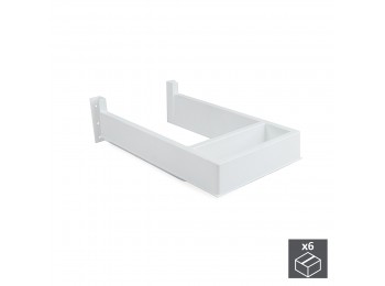 Emuca Salva sifón para cajón de baño, rectangular, Plástico, Blanco, 6 ud.
