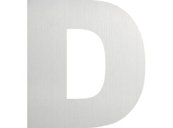 Letra señalizacion ´d´ 130mm adh. acero inox aisi 304 inox s