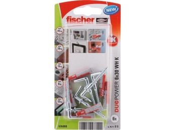 Taco fij 06x30mm con alcayata roscada fischer nylon/poliprop