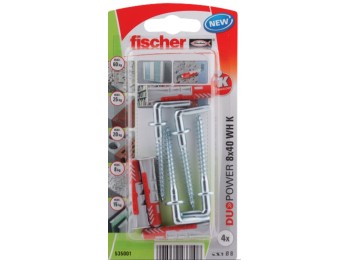 Taco fij 08x40mm con alcayata roscada fischer nylon/poliprop