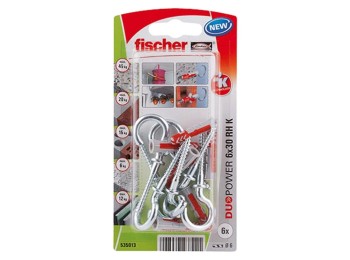 Taco fij 06x30mm hembrilla abierta fischer nylon/polipropile