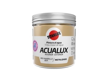 Pintura manualid. al agua 75 ml oro ama satin. metal. acualu