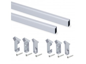 Emuca Kit de barra para armario Silk, 1150 mm, Anodizado mate