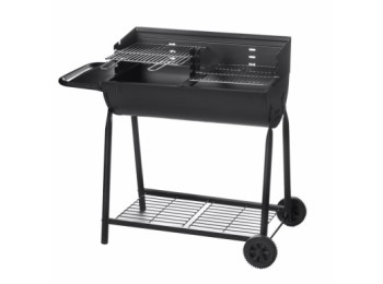 Barbacoa carb 107x58x94cm 2 parrillas c/rda acero ldk garden
