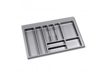 Emuca Cubertero para cajón de cocina, módulo 800 mm, Plástico, Gris