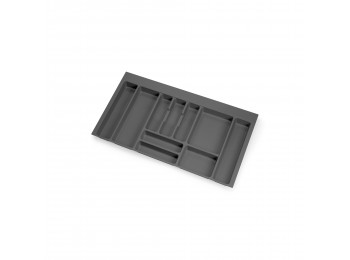 Cubertero Optima para cajón de cocina Vertex/Concept 500, módulo 900 mm, Tablero: 16mm, Plástico, gris antracita