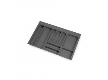 Cubertero Optima para cajón de cocina Vertex/Concept 500, módulo 800 mm, Tablero: 16mm, Plástico, gris antracita