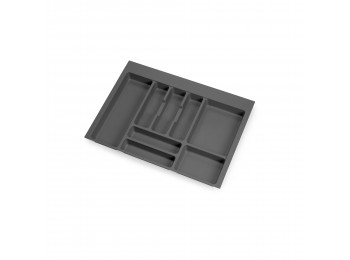 Cubertero Optima para cajón de cocina Vertex/Concept 500, módulo 700 mm, Tablero: 16mm, Plástico, gris antracita