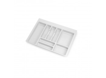 Cubertero Optima para cajón de cocina Vertex/Concept 500, módulo 700 mm, Tablero: 16mm, Plástico, blanco