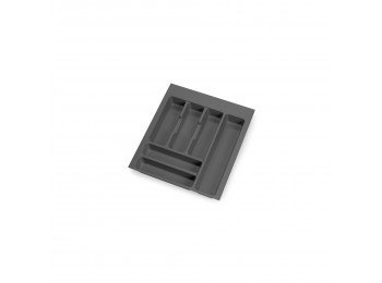 Cubertero Optima para cajón de cocina Vertex/Concept 500, módulo 450 mm, Tablero: 16mm, Plástico, gris antracita
