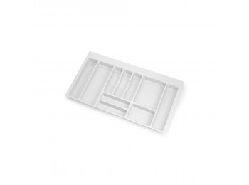 Cubertero Optima para cajón de cocina Vertex/Concept 500, módulo 900 mm, Tablero: 16mm, Plástico, blanco