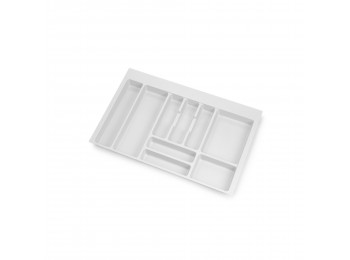 Cubertero Optima para cajón de cocina Vertex/Concept 500, módulo 800 mm, Tablero: 16mm, Plástico, blanco