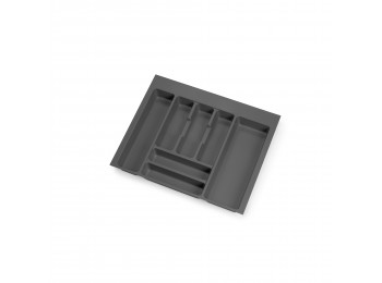 Cubertero Optima para cajón de cocina Vertex/Concept 500, módulo 600 mm, Tablero: 16mm, Plástico, gris antracita