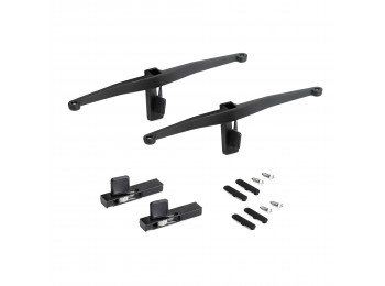 Emuca Juego de soportes para estantes de madera,  Zamak, Negro texturizado, 5 juegos