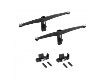 Emuca Juego de soportes para estantes de cristal, Zamak, Negro texturizado, 5 juegos