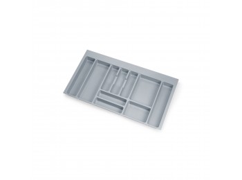 Emuca Cubertero Optima para cajón de cocina, módulo 900 mm, Plástico, Gris