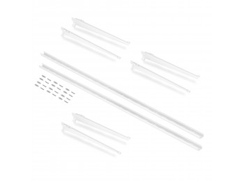 Emuca Perfiles de fijación a pared y soportes para estante Jagmet, 280, Pintado blanco, Acero