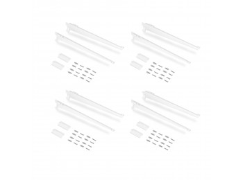 Emuca Placas de fijación a pared y soportes para estante Jagmet, 380, Pintado blanco, Acero