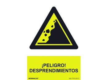 Señal 210x300mm pvc peligro desprendimientos rd30065
