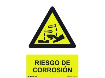 Señal 210x300mm pvc riesgo de corrosiÓn rd30003