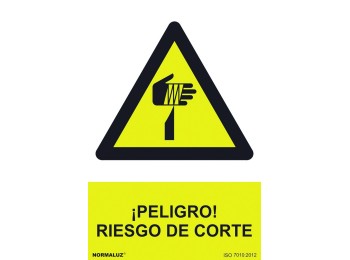 Señal 210x300mm pvc peligro riesgo de corte rd30066
