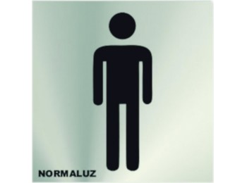 Señal 120x120mm inox adh aseos hombre rd727009