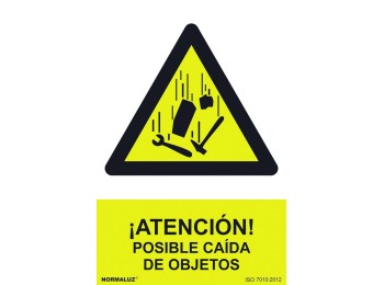 Señal 210x300mm pvc atenciÓn, posible caÍda objetos rd30009