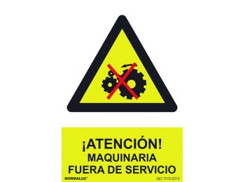 Señal 210x300mm pvc atenciÓn, maq.fuera de servicio rd30067