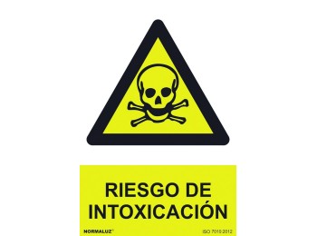 Señal 210x300mm pvc riesgo de intoxicaciÓn rd30002