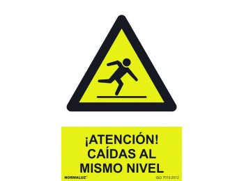 Señal 210x300mm pvc atenciÓn, caÍdas al mismo nivel rd30077