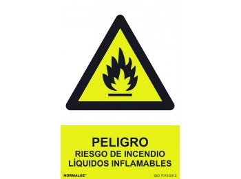 SeÑal 210x300mm pvc peligro, riesgo de incend.rd30018