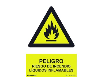 Señal 210x300mm pvc peligro, riesgo de incend.rd30018