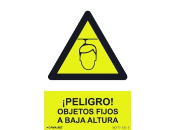 Señal 210x300mm pvc peligro, objetos fijos baja altu rd30033