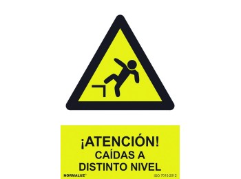 Señal 210x300mm pvc atenciÓn, caÍdas distinto nivel rd30015
