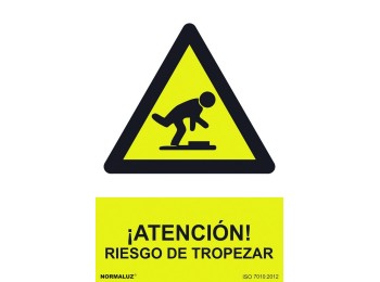 Señal 210x300mm pvc atenciÓn, riesgo de tropezar rd30014