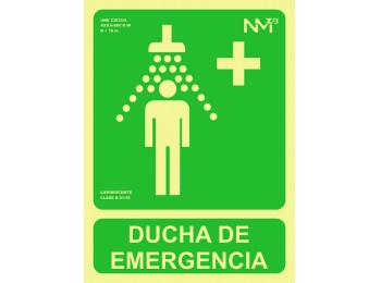 Señal 224x300mm pvc lumi ducha emergencia rd14107
