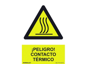 Señal 210x300mm pvc peligro, contacto tÉrmico rd30073