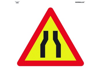 Señal vial 700x700mm bolsa textil estrecha calzada v11109