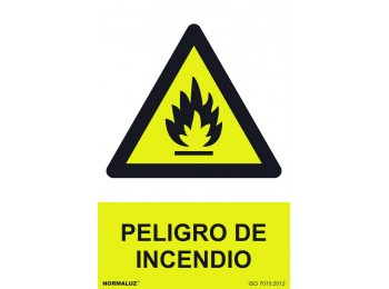 SeÑal 210x300mm pvc peligro de incendio rd30000