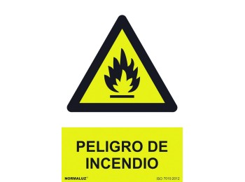 Señal 210x300mm pvc peligro de incendio rd30000