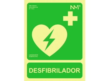 Señal 224x300mm pvc lumi desfibrilador dea rd14112