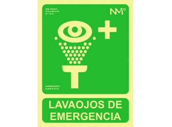 Señal 224x300mm pvc lumi lavaojos de emergencia rd14109