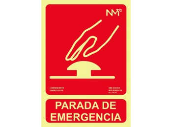 Señal 210x300mm pvc lumi parada emergencia rd00134