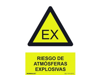 Señal 210x300mm pvc riesgo de atmÓsferas explosivas rd30027