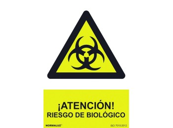 Señal 210x300mm pvc atenciÓn, riesgo biolÓgico rd30017