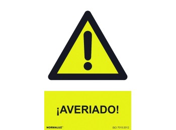 Señal 210x300mm pvc averiado rd30044